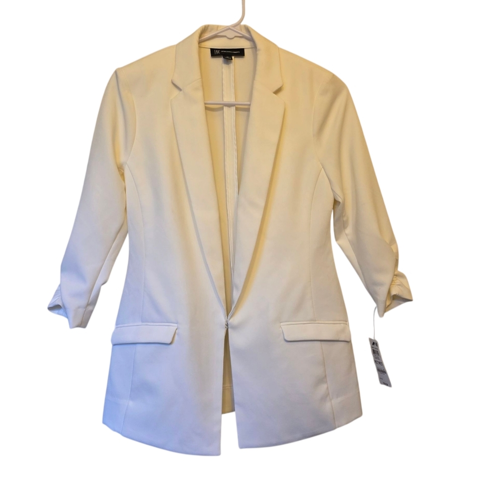 NWT INC International Concepts Washed White Blazer With Pockets Size PP (Petitie